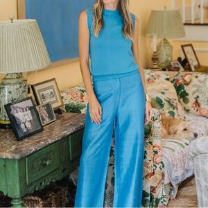 ISO JULIA AMORY JULIA PANT IN CORNFLOWER BLUE